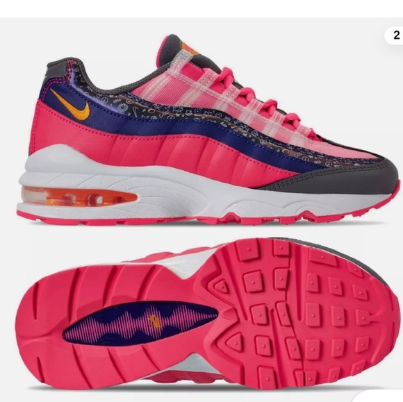 Size 7 Youth NEW Nike Air Max 95 GS Tenner Shoes, Purple/Pink/Orange New 7Y - Picture 1 of 11